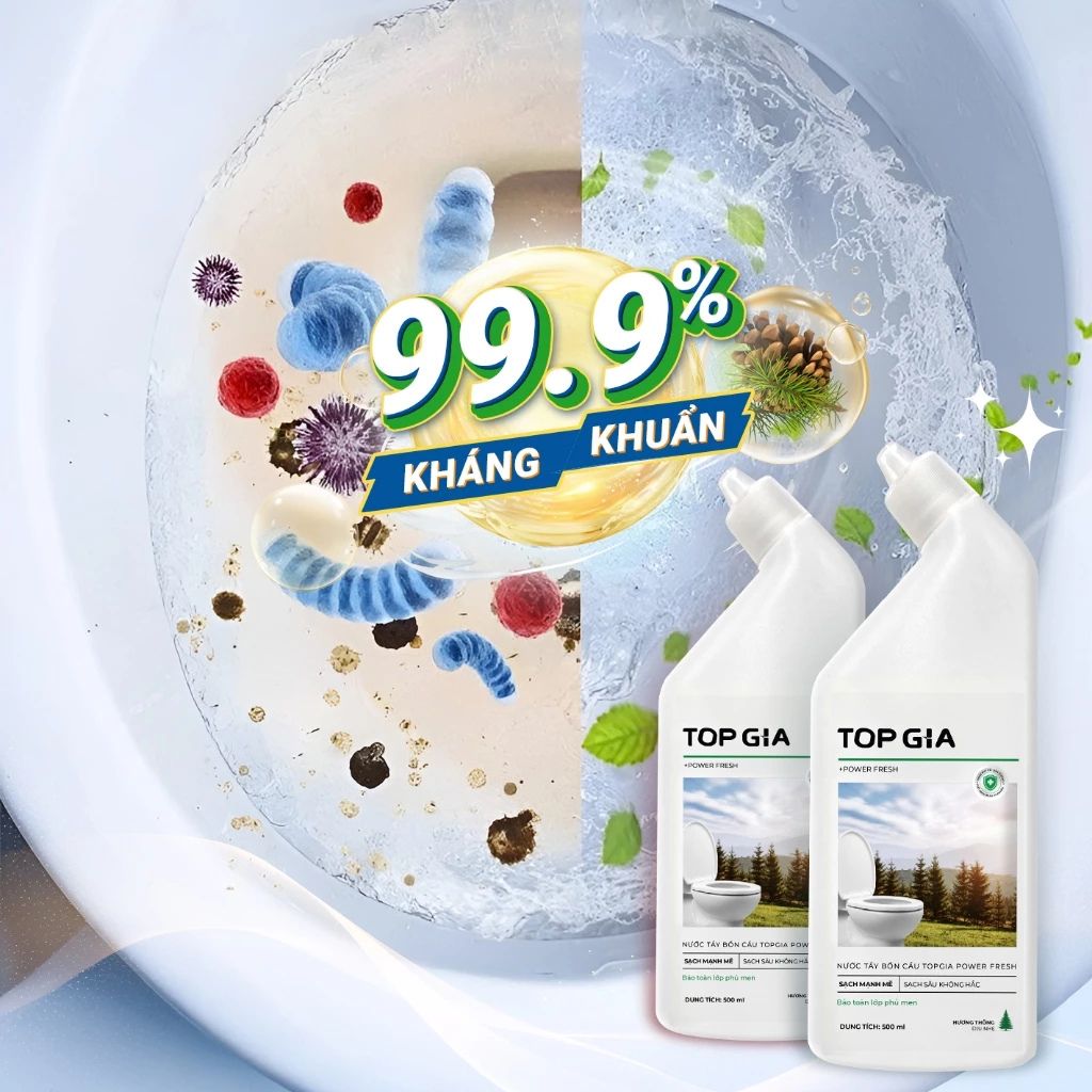 Nước tẩy bồn cầu Topgia kháng khuẩn 99% không cần chà sạch nhanh - Ảnh 2