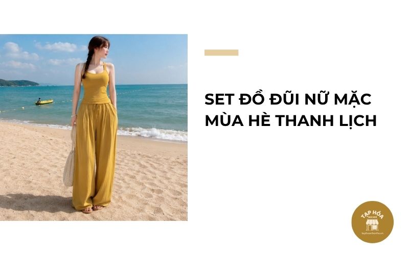 Set đồ đũi nữ mặc mùa hè thanh lịch