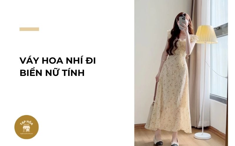 Váy hoa nhí đi biển nữ tính