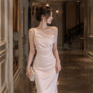 Váy lụa dáng dài trễ vai sang chảnh – đầm lụa dự tiệc Joily Dress Silk - Hình ảnh 3