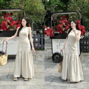 Váy maxi be đuôi cá dáng dài 2 lớp chất mát thanh lịch