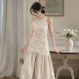 Váy maxi be đuôi cá dáng dài 2 lớp chất mát thanh lịch