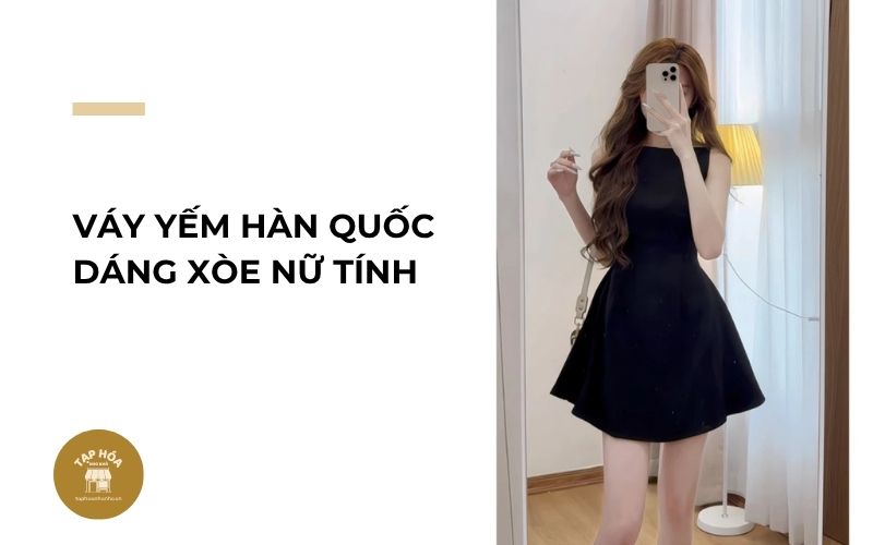 Váy yếm Hàn Quốc dáng xòe nữ tính