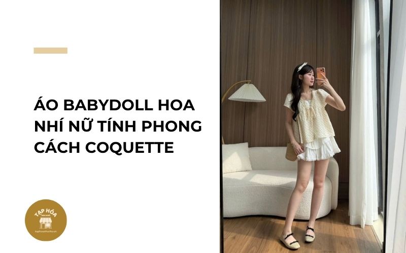 Áo babydoll hoa nhí nữ tính phong cách Coquette