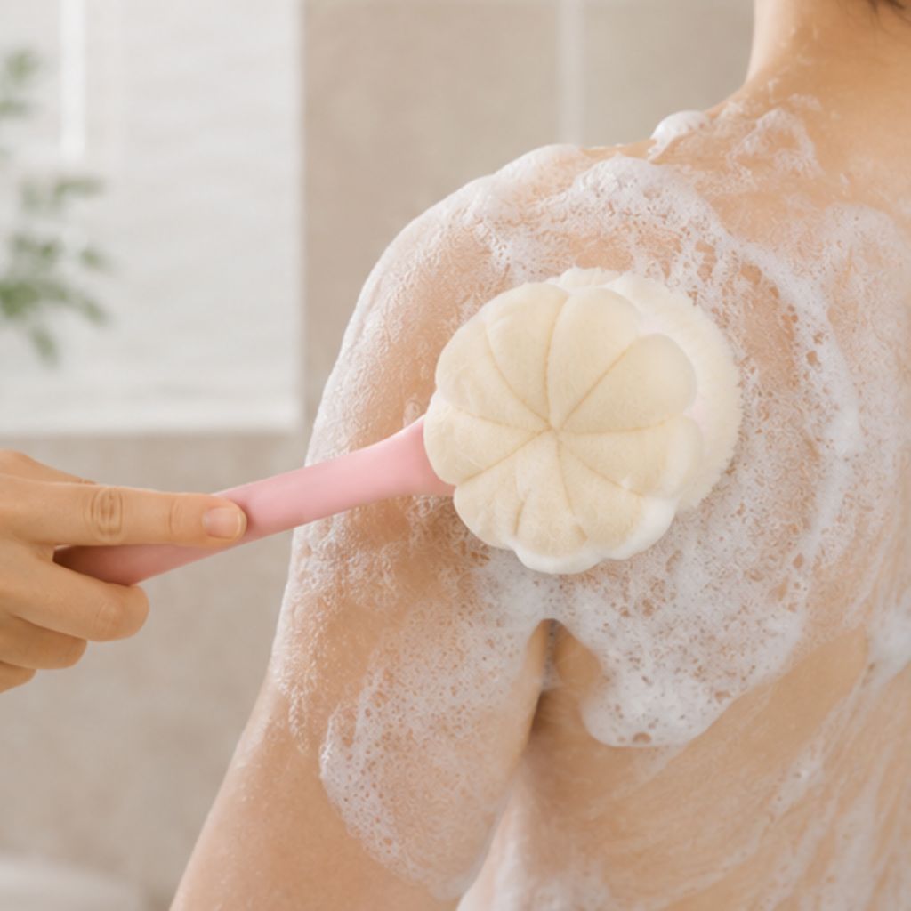 Bàn chải tắm 2 mặt cán dài chà lưng tạo bọt làm sạch sâu cho cơ thể - Ảnh 4