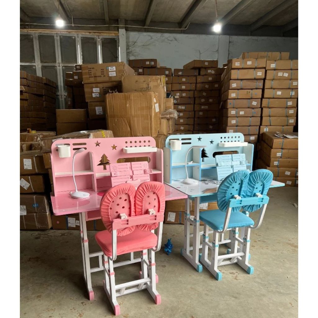 Bàn ghế học sinh tiểu học E04 chống gù chống cận nâng hạ chiều cao kèm kệ sách - Ảnh 4