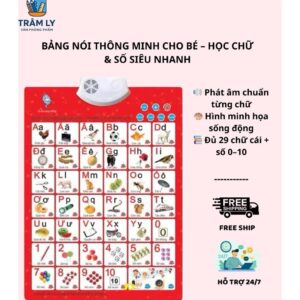 Bảng nói thông minh cho bé học chữ số tiếng Việt phát âm chuẩn 1–6 tuổi
