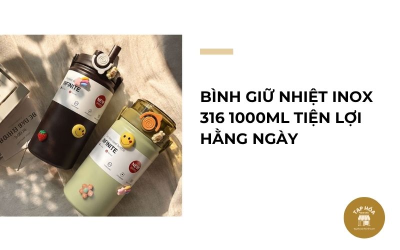 Bình giữ nhiệt inox 316 1000ml tiện lợi hằng ngày