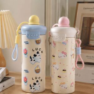Bình nước giữ nhiệt XCUP 500ml inox 316 nắp chống tràn có quai xách tiện lợi - Hình ảnh 2