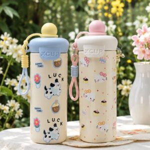 Bình nước giữ nhiệt XCUP 500ml inox 316 nắp chống tràn có quai xách tiện lợi - Hình ảnh 3