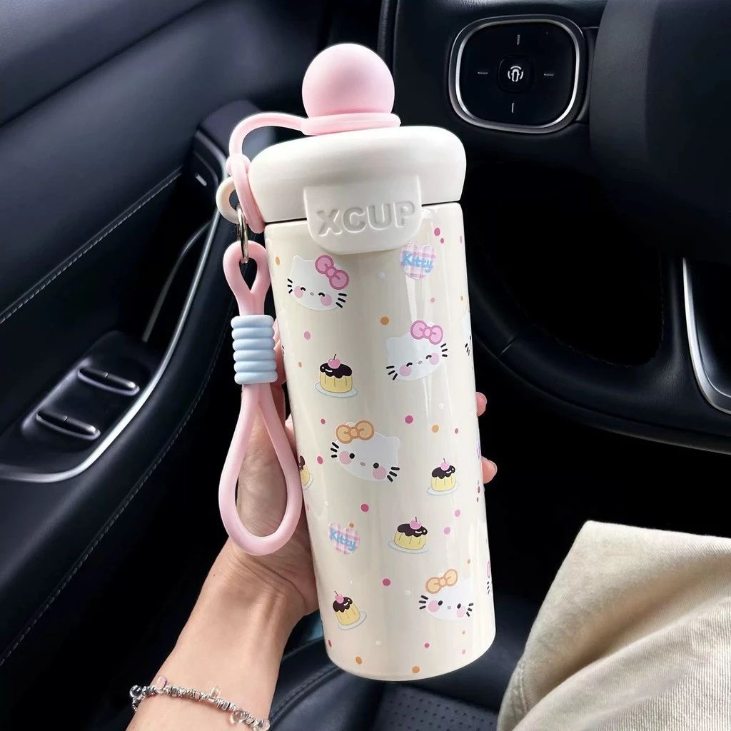 Bình nước giữ nhiệt XCUP 500ml inox 316 nắp chống tràn có quai xách tiện lợi - Ảnh 2