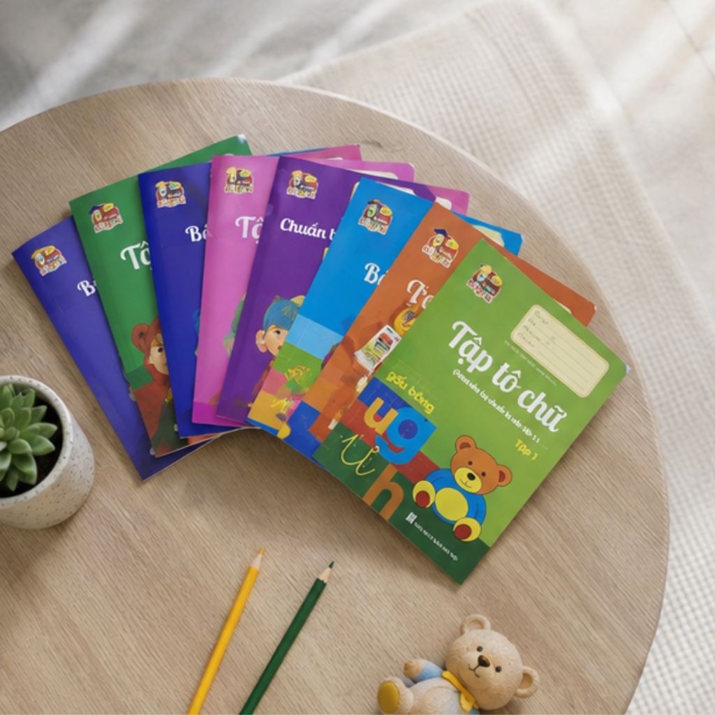 Bộ 10 quyển luyện viết tập tô chữ cho bé mẫu giáo tặng bút chì và gọt tẩy - Ảnh 2
