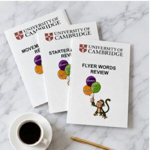 Bộ 3 vở viết từ vựng Starters Movers Flyers luyện thi Cambridge cho bé