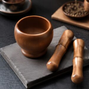 Bộ chày cối gỗ tự nhiên cao cấp giã tỏi hành gia vị an toàn