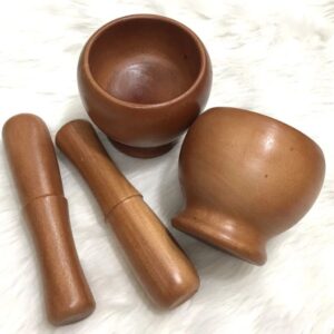 Bộ chày cối gỗ tự nhiên cao cấp giã tỏi hành gia vị an toàn