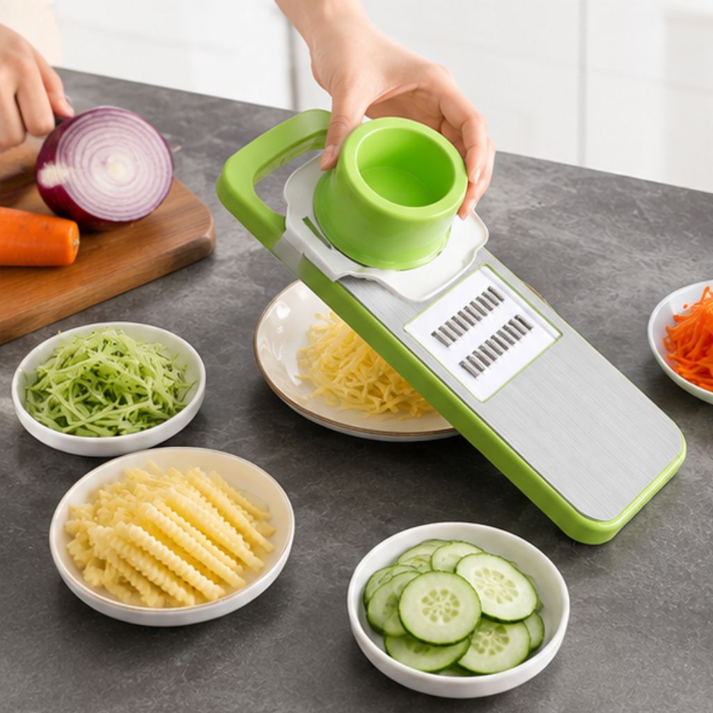 Bộ nạo rau củ quả 6 lưỡi dao inox 304 đa năng bào sợi thái lát tiện dụng - Ảnh 2