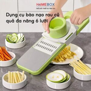 Bộ nạo rau củ quả 6 lưỡi dao inox 304 đa năng bào sợi thái lát tiện dụng