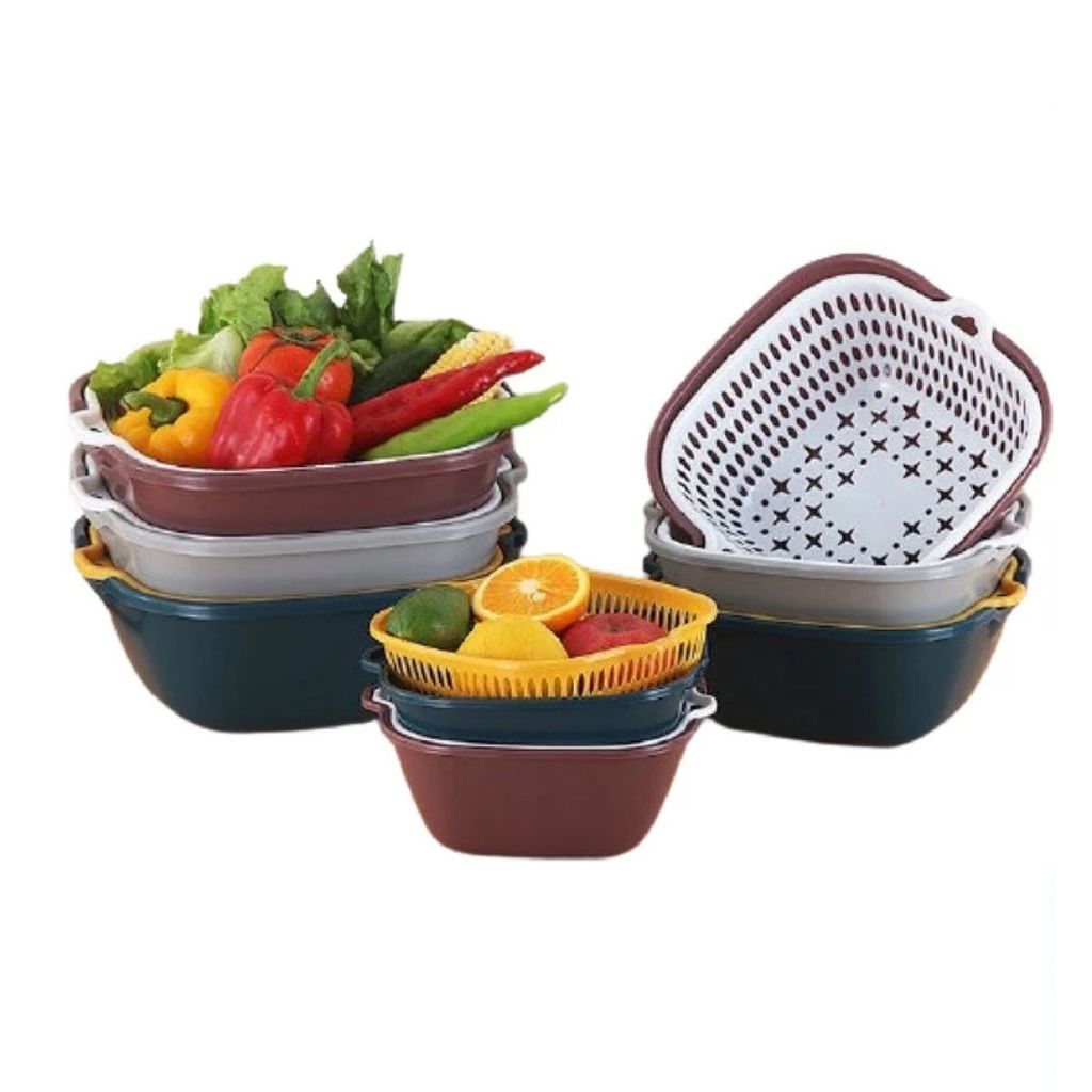 Bộ rổ chậu 6 món nhựa cao cấp đựng thực phẩm đa năng nhiều kích thước - Ảnh 4