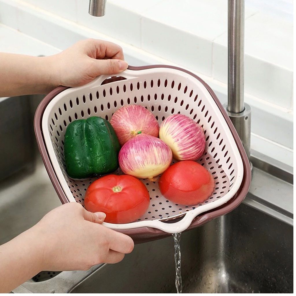 Bộ rổ chậu 6 món nhựa cao cấp đựng thực phẩm đa năng nhiều kích thước - Ảnh 2