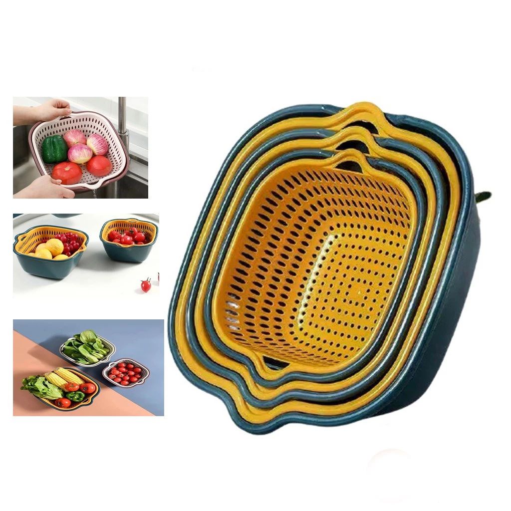 Bộ rổ chậu 6 món nhựa cao cấp đựng thực phẩm đa năng nhiều kích thước