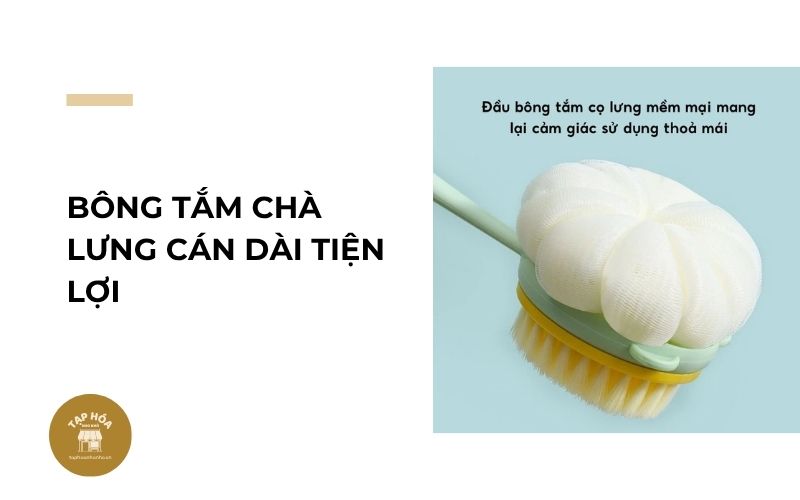 Bông tắm chà lưng cán dài tiện lợi