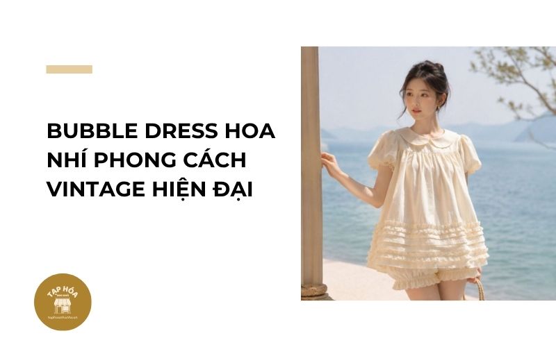 Bubble dress hoa nhí phong cách vintage hiện đại