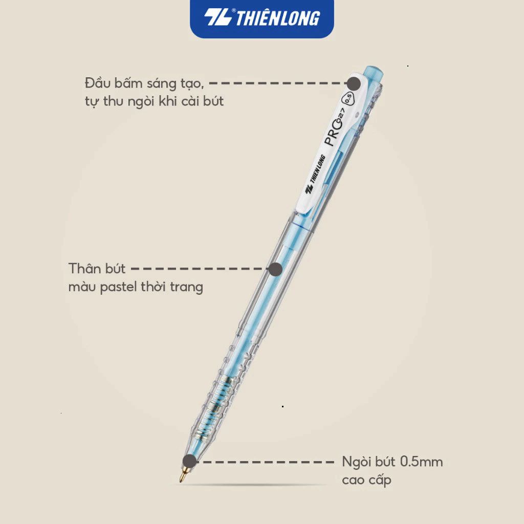 Bút bi Thiên Long TL-105 Pro 027 ngòi 0.5mm bút bấm viết êm mực đều - Ảnh 3