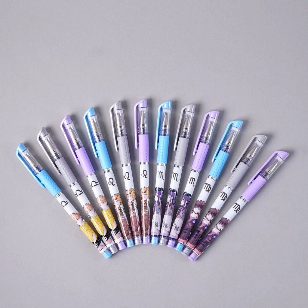 Bút gel CLASSMATE ngòi 0.5mm mực xanh đen tím viết êm hình cung hoàng đạo - Ảnh 2
