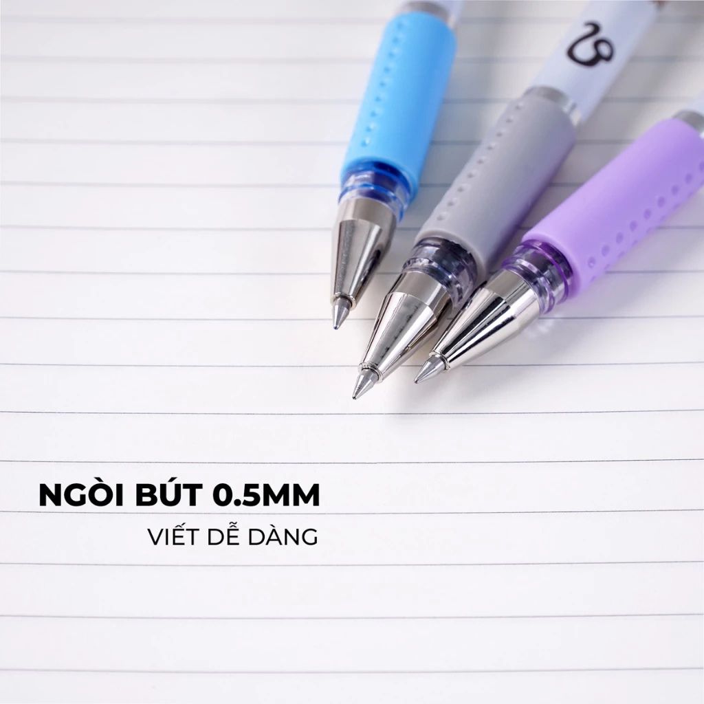 Bút gel CLASSMATE ngòi 0.5mm mực xanh đen tím viết êm hình cung hoàng đạo - Ảnh 3