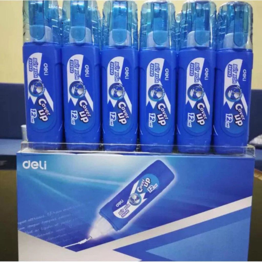 Bút xóa Deli 12ml chính hãng khô nhanh không rách giấy - Ảnh 3