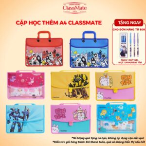 Cặp học thêm cho bé 2 ngăn CLASSMATE để vừa bảng A4 có quai xách