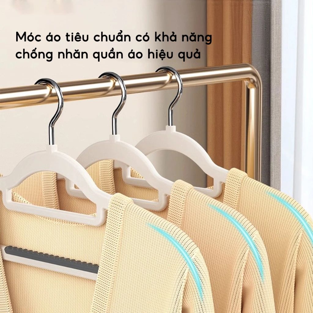 Combo 20 móc nhựa treo quần áo chống trượt xoay 360 độ bền đẹp đa năng - Ảnh 2