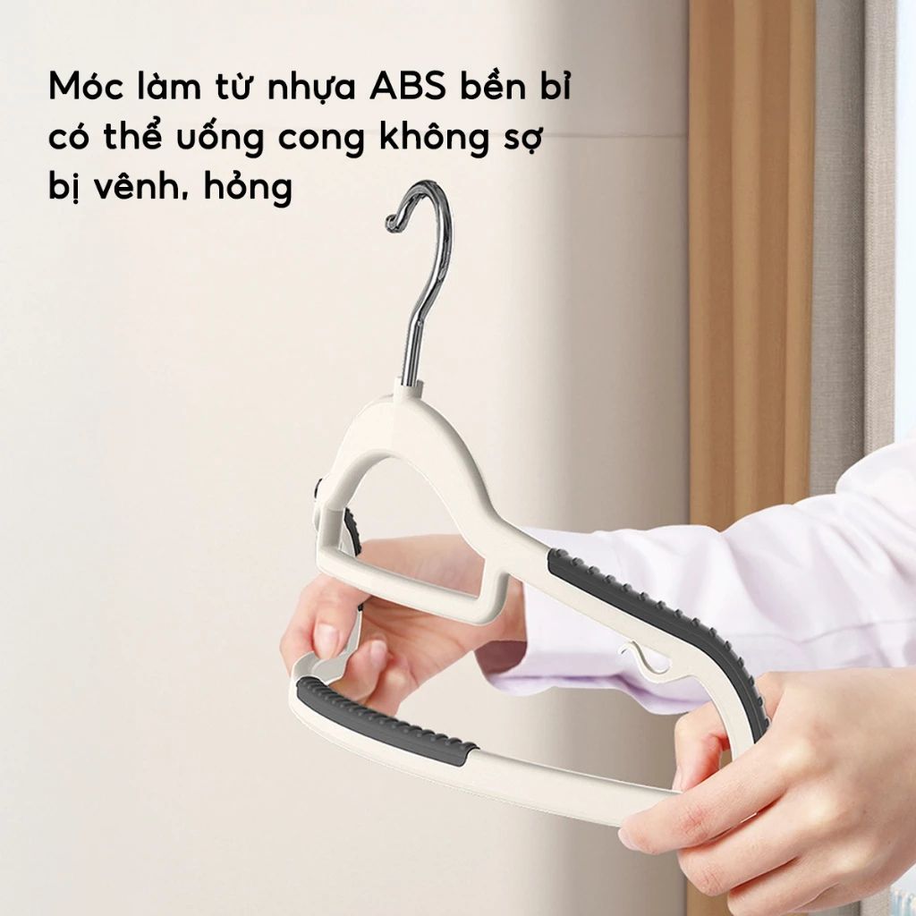 Combo 20 móc nhựa treo quần áo chống trượt xoay 360 độ bền đẹp đa năng - Ảnh 4