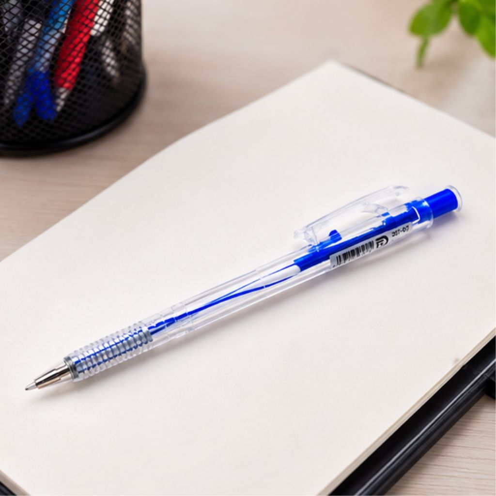 Combo 50/100 bút bi DF 207 ngòi 0.7mm mực xanh đỏ đen viết trơn