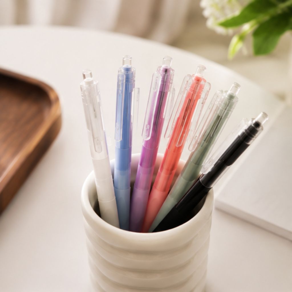 Combo 6 bút gel MOCA kèm 50 ngòi thay thế mực đen 0.5mm pastel - Ảnh 2