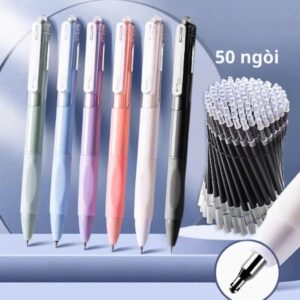 Combo 6 bút gel MOCA kèm 50 ngòi thay thế mực đen 0.5mm pastel
