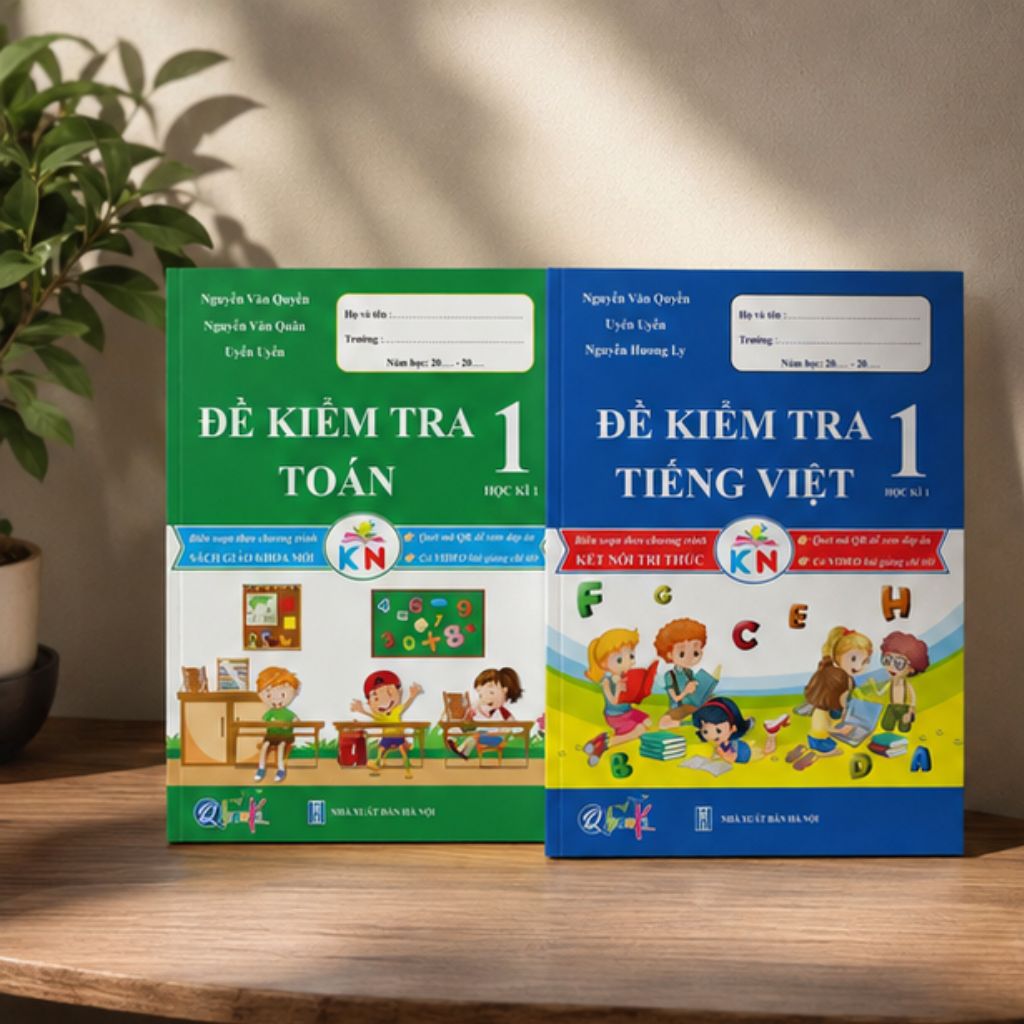 Combo sách đề kiểm tra Toán và Tiếng Việt lớp 1 học kỳ 1 Kết Nối Tri Thức