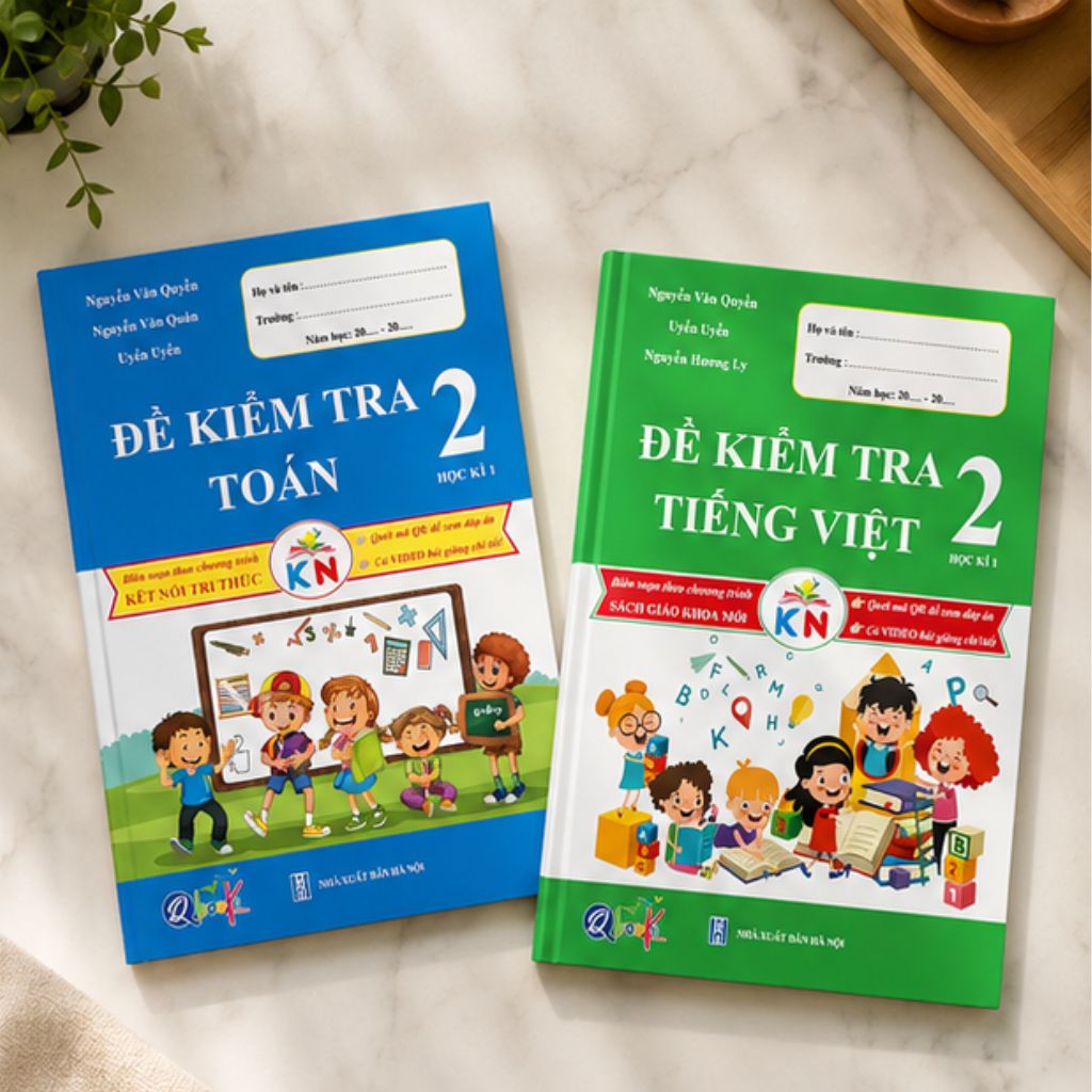 Combo sách đề kiểm tra Toán và Tiếng Việt lớp 2 học kỳ 1 Kết Nối Tri Thức