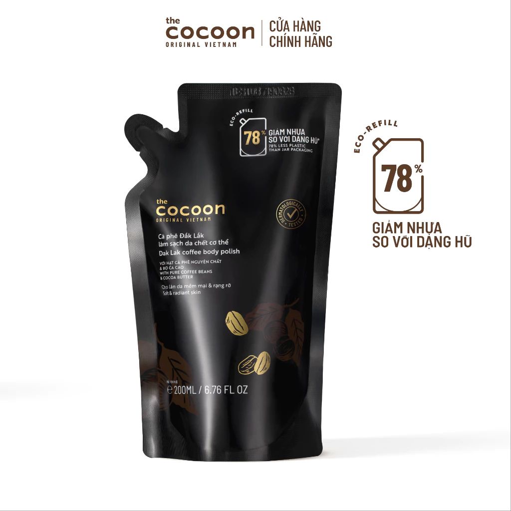 Combo tẩy da chết cà phê Cocoon Đắk Lắk 200ml hũ + refill 200ml - Ảnh 3