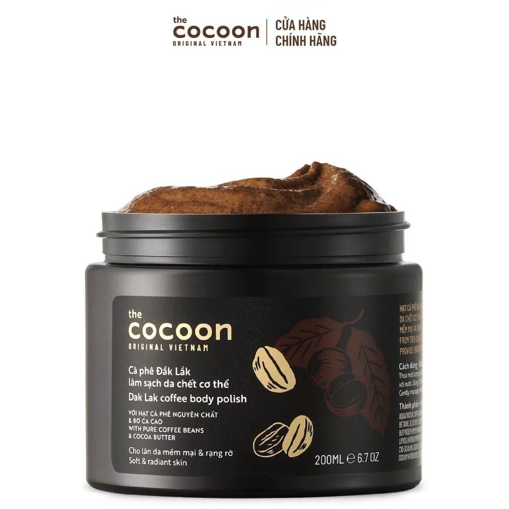 Combo tẩy da chết cà phê Cocoon Đắk Lắk 200ml hũ + refill 200ml - Ảnh 4