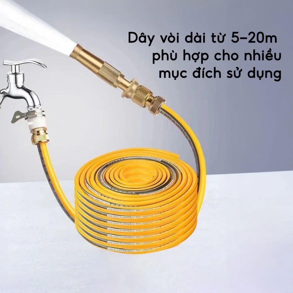 Combo vòi xịt tăng áp JYoohome kèm dây 5m-20m tưới cây rửa xe đa năng - Ảnh 4