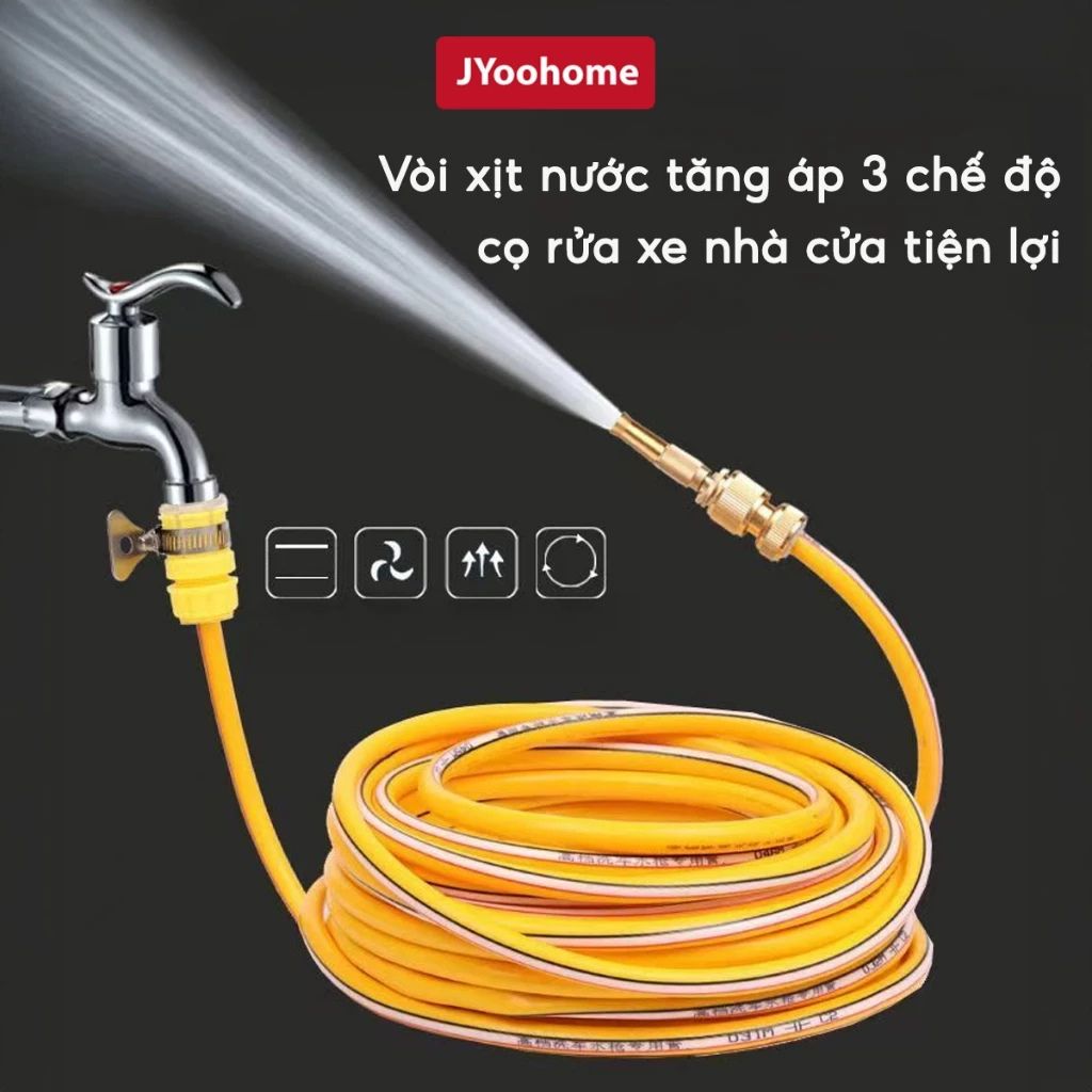 Combo vòi xịt tăng áp JYoohome kèm dây 5m-20m tưới cây rửa xe đa năng