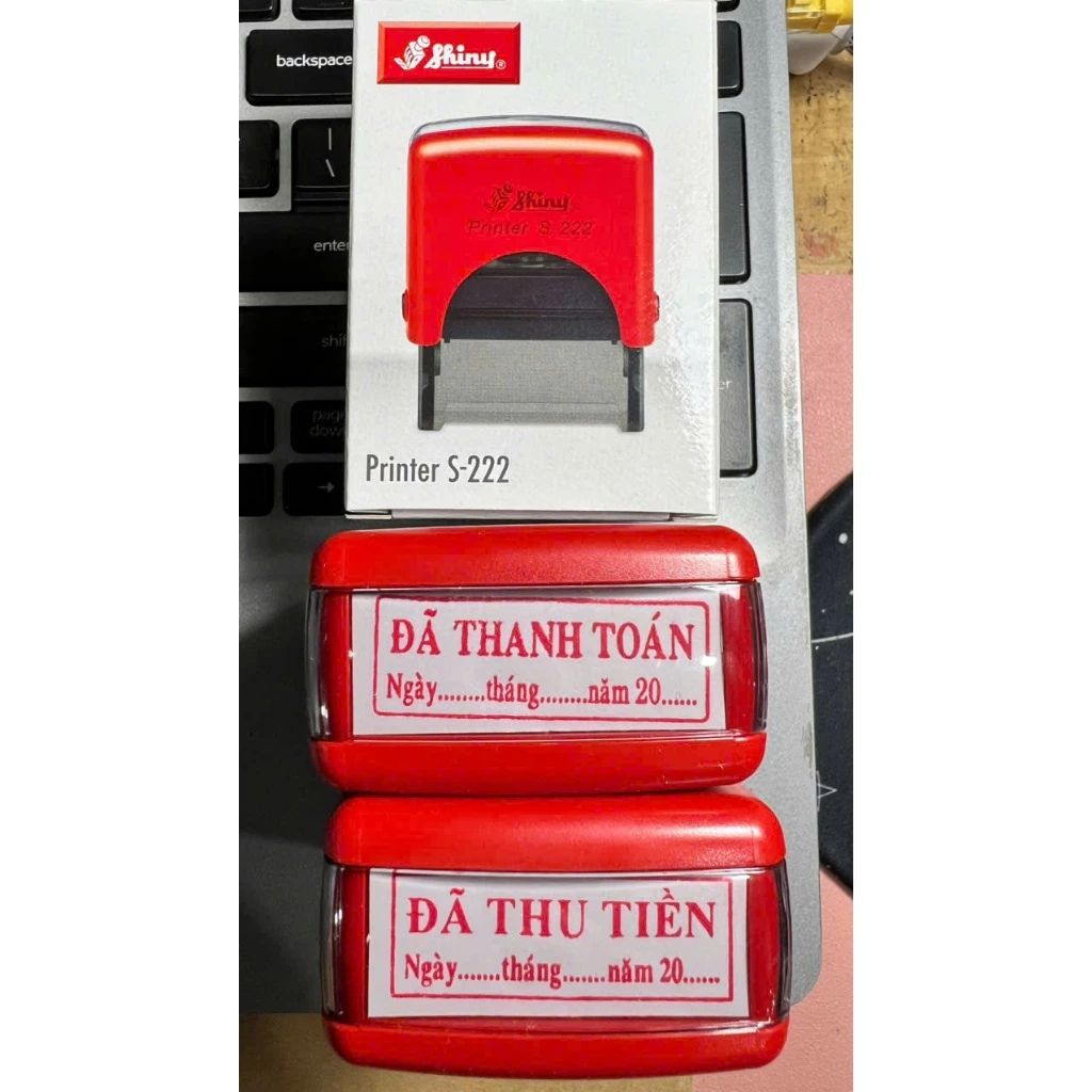 Con dấu ngày tháng năm Shiny S-222 đã thanh toán đã thu tiền đã chi tiền - Ảnh 4