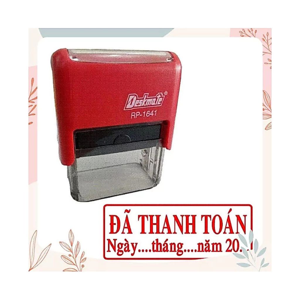 Con dấu ngày tháng năm Shiny S-222 đã thanh toán đã thu tiền đã chi tiền