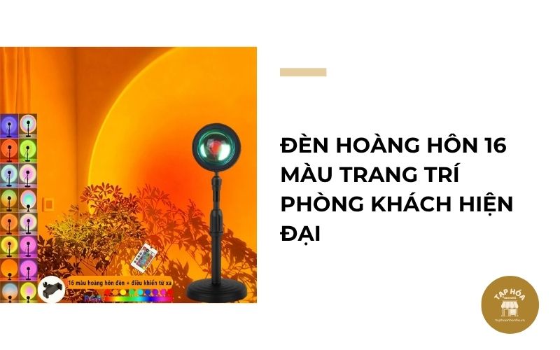 Đèn hoàng hôn 16 màu trang trí phòng khách hiện đại