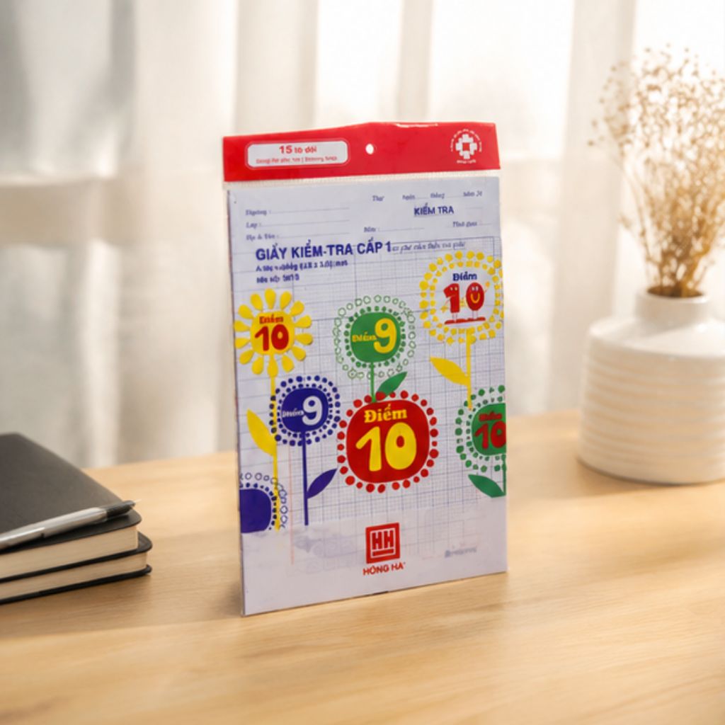 Giấy kiểm tra cấp 1 Hồng Hà 4919 4 ô ly giấy mịn chống lóa - Ảnh 4