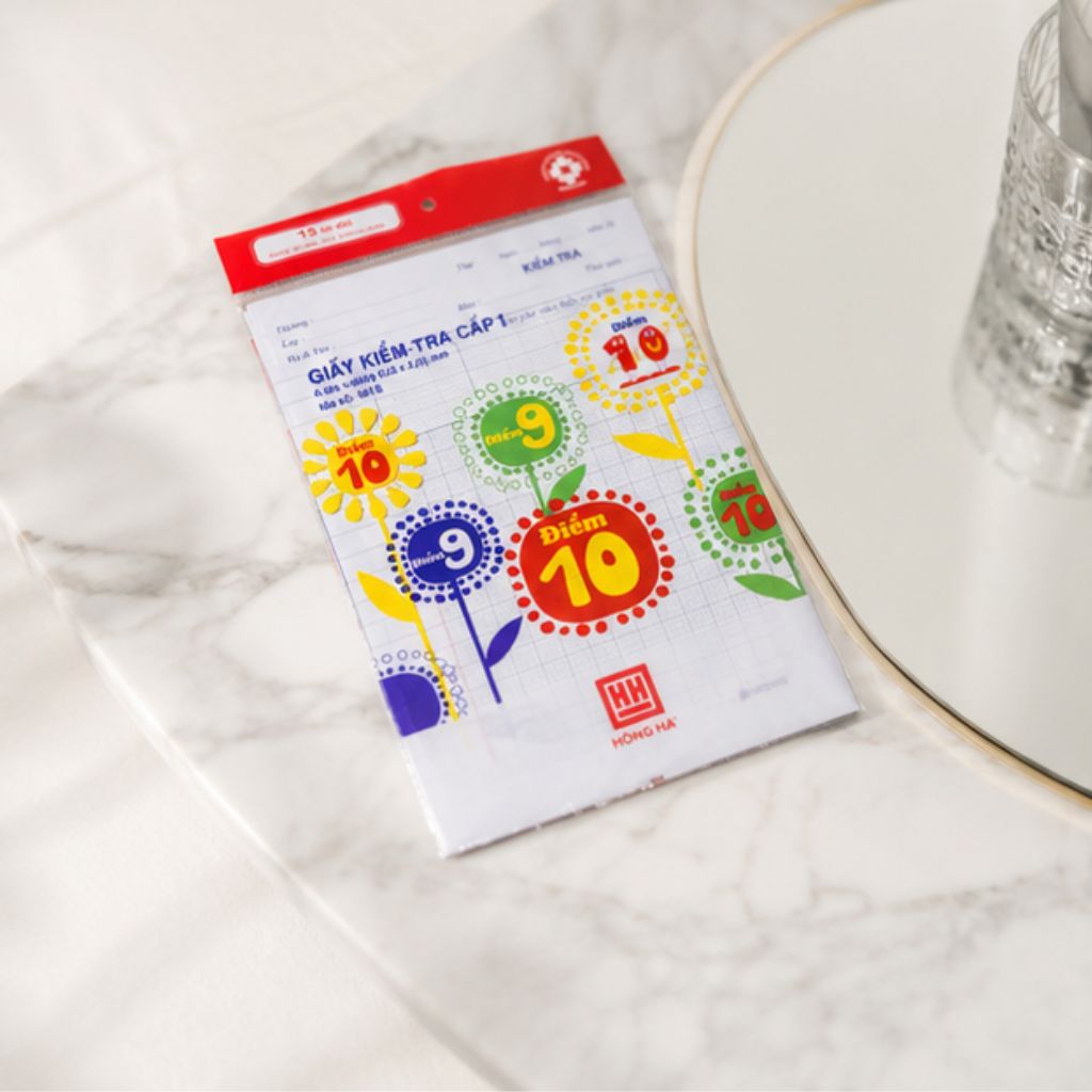 Giấy kiểm tra cấp 1 Hồng Hà 4919 4 ô ly giấy mịn chống lóa - Ảnh 3