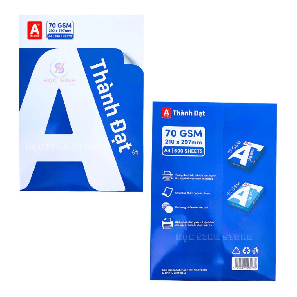 Giấy photo A4 Thành Đạt 70gsm 500 tờ trắng mịn cho máy in photocopy - Ảnh 2