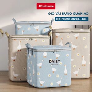 Giỏ đựng quần áo vải chống nước 100L 140L gấp gọn JYoohome