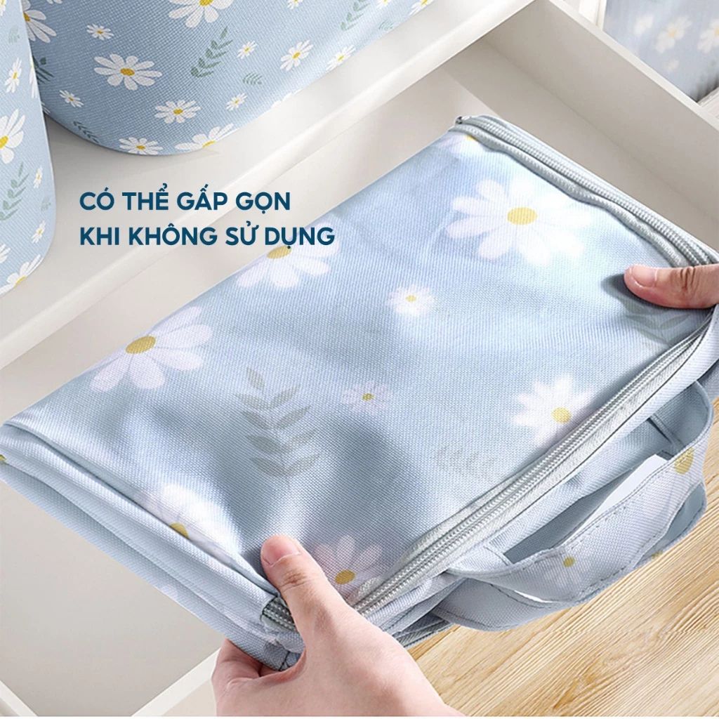 Giỏ đựng quần áo vải chống nước 100L 140L gấp gọn JYoohome - Ảnh 4